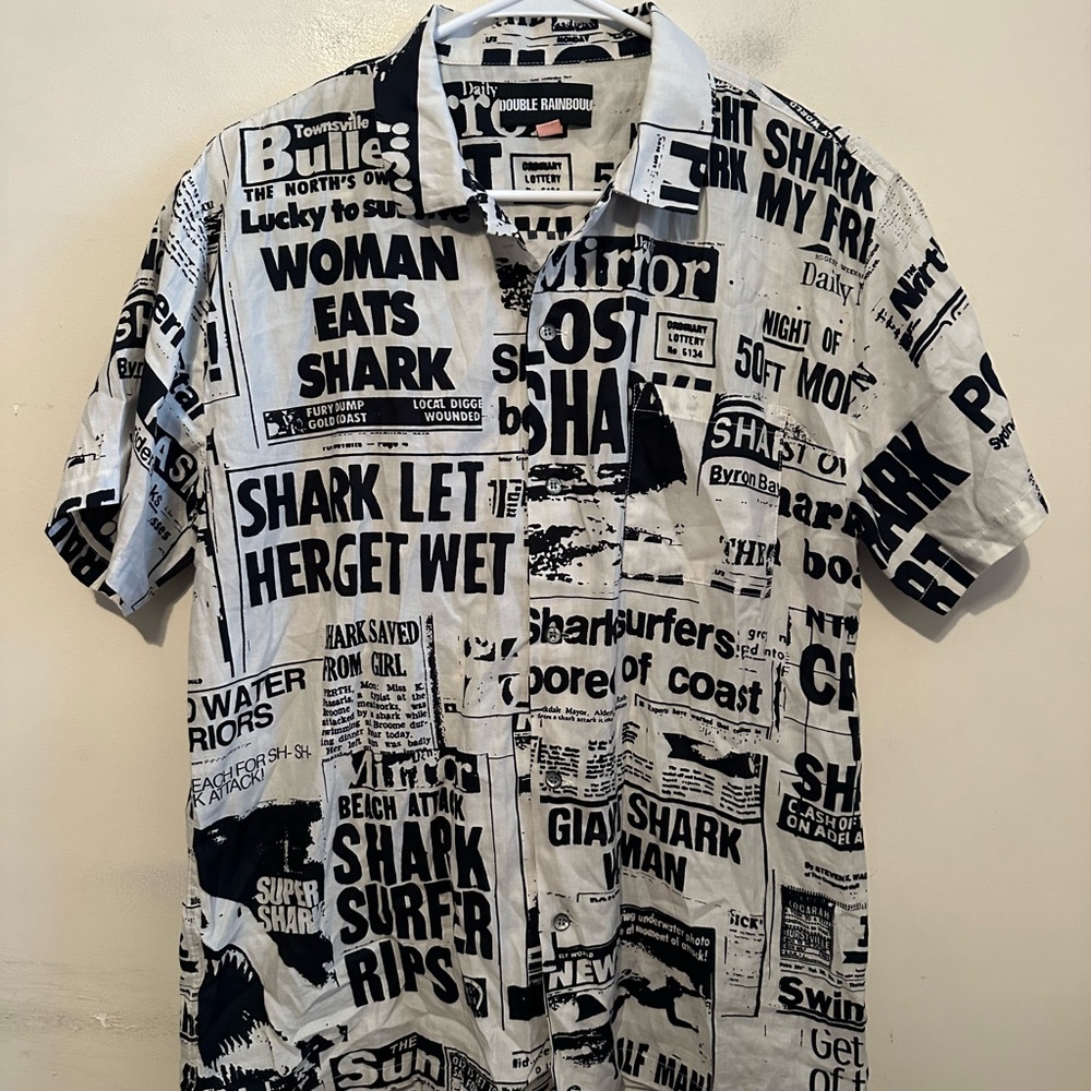 DOUBLE RAINBOUU Hawiian Shirt In Bad News Men’s Size Small